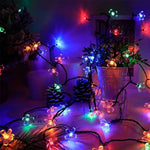 guirlande lumineuse fleurs multicolore moderne extérieure led solaire ip65 12m 100leds jardin decoration festive
