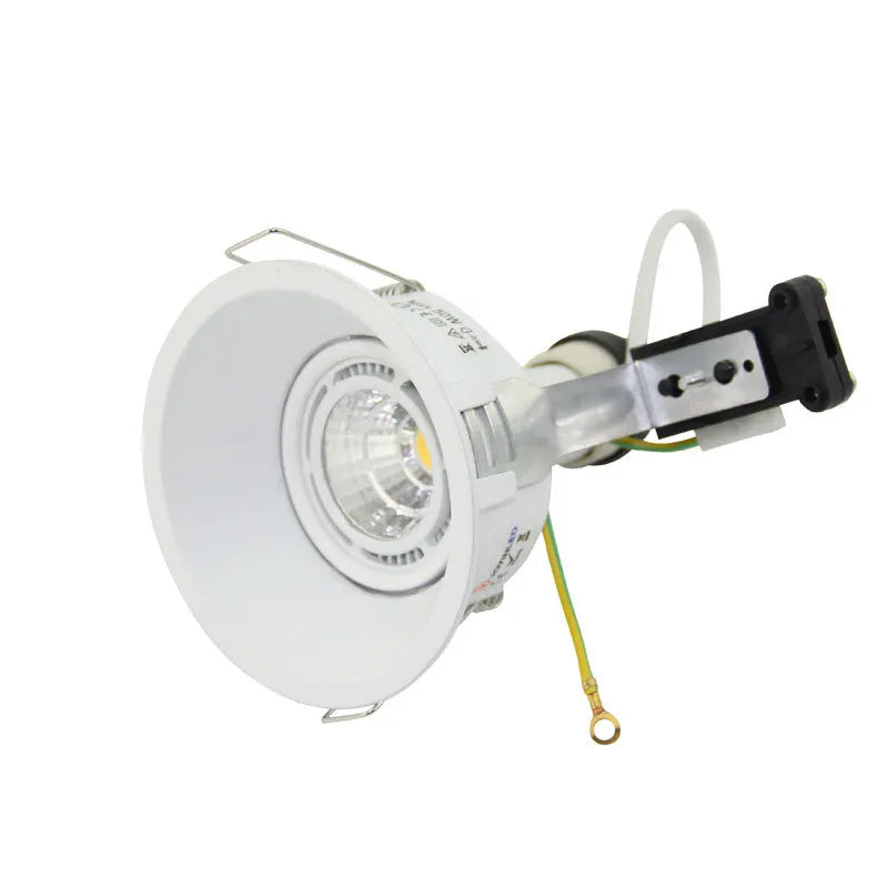 support spot led blanc rond moderne interrupteur bouton poussoir tringle ampoule led câbles électriques