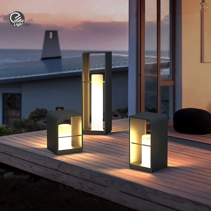lumière solaire jardin extérieure led ip65 contemporaine verre noir étanche automatique