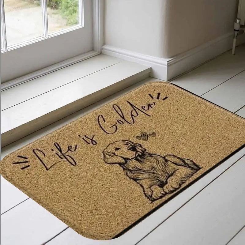 tapis d'entrée moderne fleurs texte bienvenue guirlande 40cm 60cm 50cm 80cm 80cm 120cm polyester