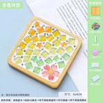 coasters mosaïque multicolores créatifs artisanal diy bambou transparents opaques