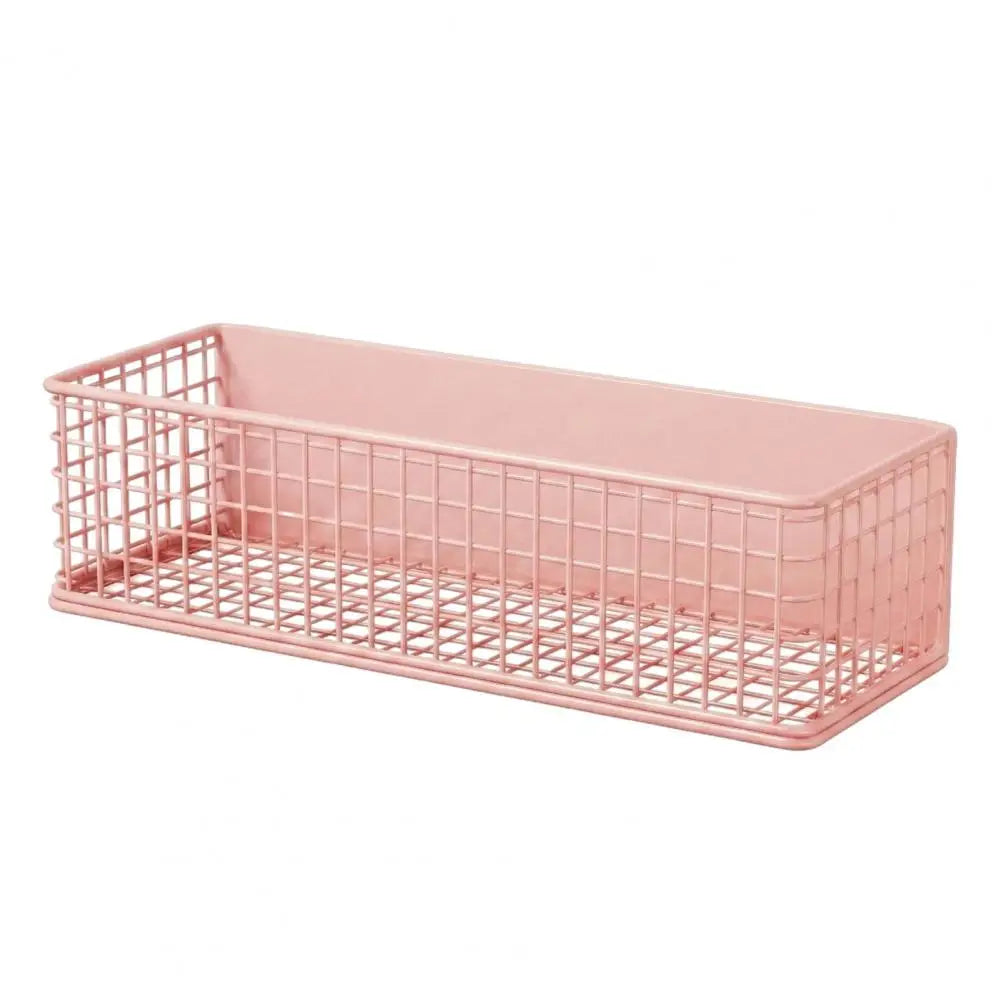 panier métallique adhésif rose pâle gris jaune maille fine moderne rangement réfrigérateur salon bouteilles