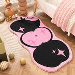 tapis polyester antidérapant imperméable motifs animaux floraux rouge rose vert noir blanc enfantin mignon