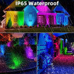 projecteurs led extérieurs modernes noirs 16 millions couleurs télécommande ip65 étanches 12 ensembles tringles