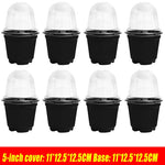pots semis transparents modernes noir 3.5 inch 12pc jardinage fleurs plantation