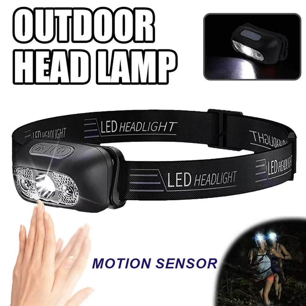 lampe frontale led rechargeable usb camping course nocturne pêche réparation bandeau ajustable moderne