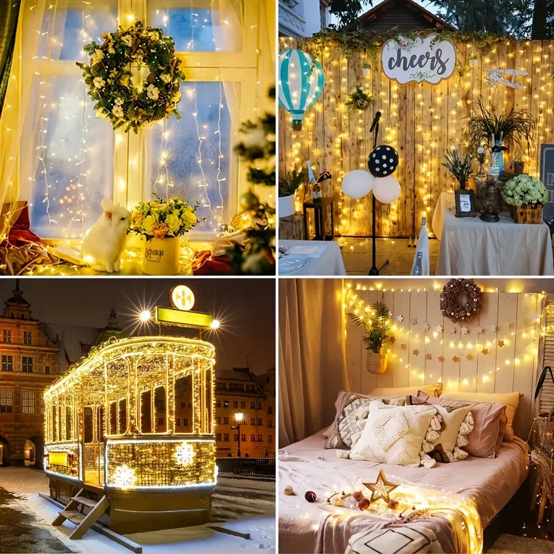 guirlande lumineuse led 80 lumières multicolore imperméable auto batterie extérieure intérieure fêtes