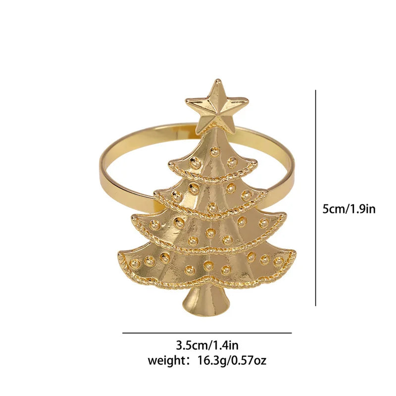 anneaux serviette arbre noël vert doré argenté décoration table festive métal respectueux environnement noël