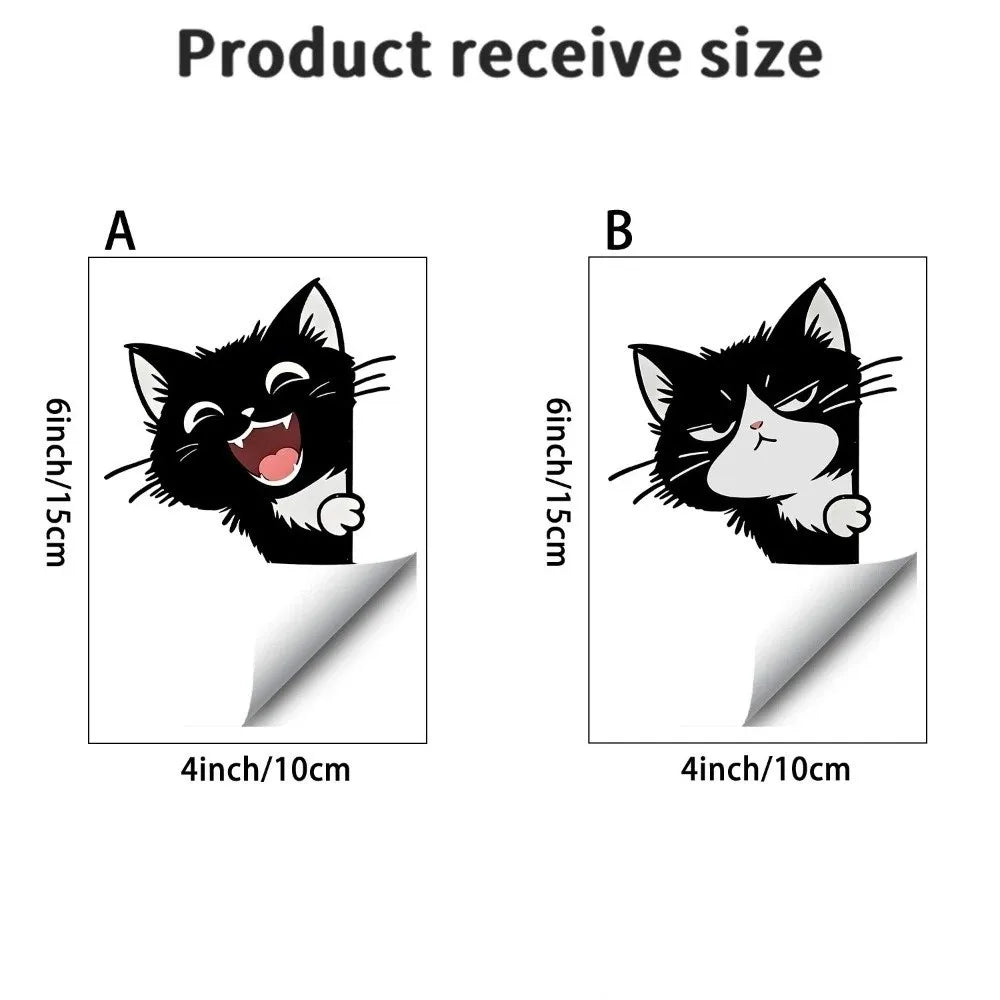 stickers murals chats dessin animé adhésifs noirs souriants salle opaques pvc enfants chambrecoration nocturne