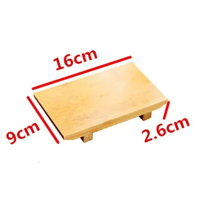 plateau sushi bois naturel traditionnel japonais opaque grain bois respectueux environnement 21x12x3.5cm