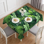 nappe verte feuilles tropicales moderne mariage extérieur décoration table restaurant fête