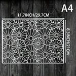 pochoirs stencil fleurs stylisées blanc artisanal decoratif peinture murale scrapbooking coloriage gaufrage album cartes