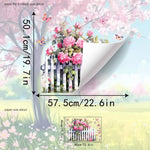 décoration murale adhésive sticker floral rose clôture papillons aquarelle chambre salon