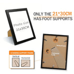 cadre photo moderne noir blanc bois transparent 21x30cm 30x40cm verre inclusion photo