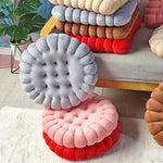 coussin peluche forme biscuit antidérapant coton pp velours polyester moderne gris rose bleu