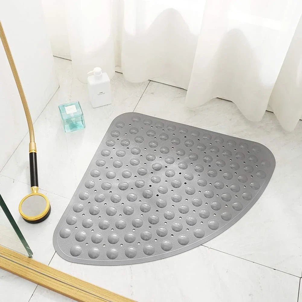 tapis bain moderne 54x54cm texturé ventouses drainage gris clair minimaliste respectueux environnement