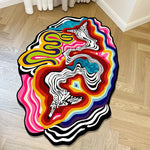 tapis multicolore abstrait moderne antidérapant absorbant eau chambre salon intérieur polyester