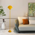 lampe sol moderne rouge blanche jaune métal brillant adhésif led sans ombre