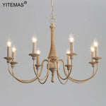 lustre bois vintage noir ampoules e14 cinq bras salon chambre coucher rustique
