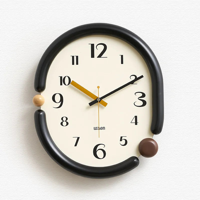 horloge murale moderne noir blanc aiguille circulaire salon environnement protection batterie