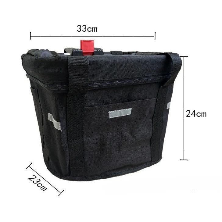 panier vélo utilitaire noir tissu oxford toile réfléchissante fixe guidon sportif transporte chien