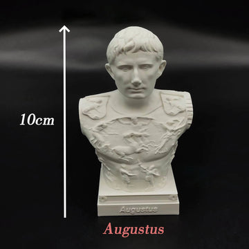 statues romaines antiques blanc bustes historiques détails classiques socle carré blanc