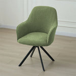 couverture chaise moderne vert olive rayures horizontales élasthanne polyester salle manger fauteuil