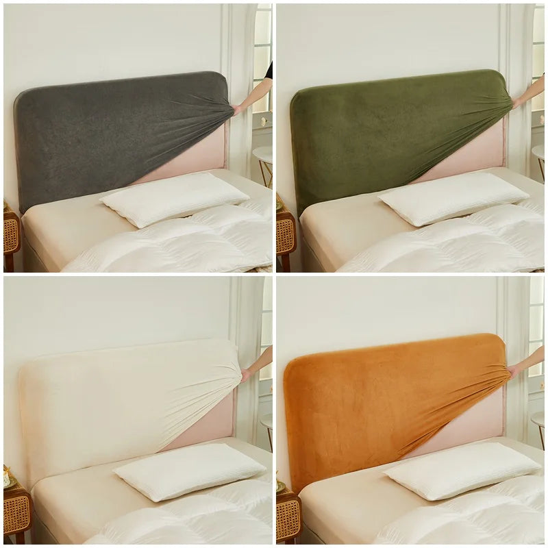 housse tête lit velours gris moderne extensible protection chambre coucher