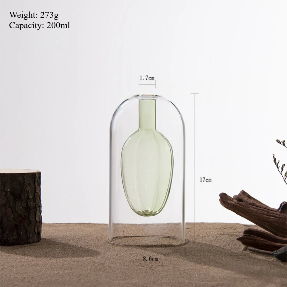 vase verre transparent moderne bouteille diffuseur parfum aromathérapie décoration salon minimaliste