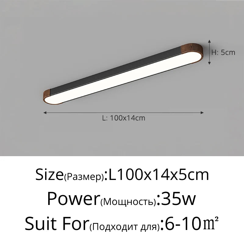 plafonnier led moderne noir bois naturel contemporain autonome flux lumineux variable certifié ccc