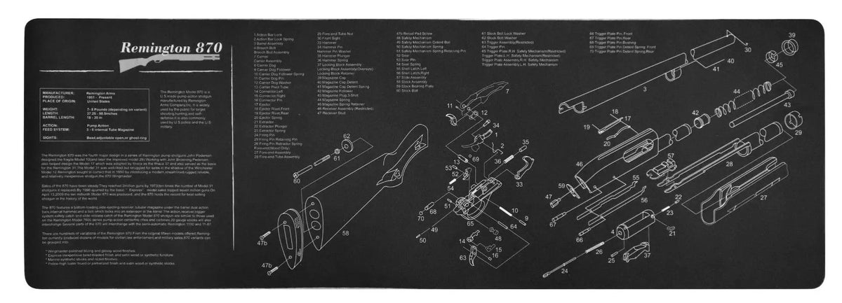 tapis souris noir grand schéma technique arme feu ar15 pièces détachées