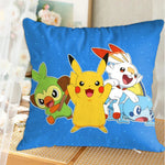 taies d'oreiller imprimées pikachu pokémon décoratives pop art cartoon lit voiture 45x45 cm