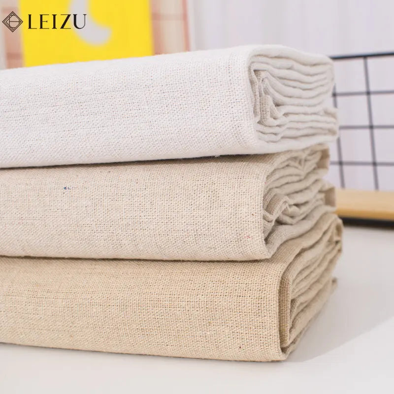 tissu coton lin 100x150cm 200x150cm 50x150cm naturel rustique résistant déchirure matériau bricolage