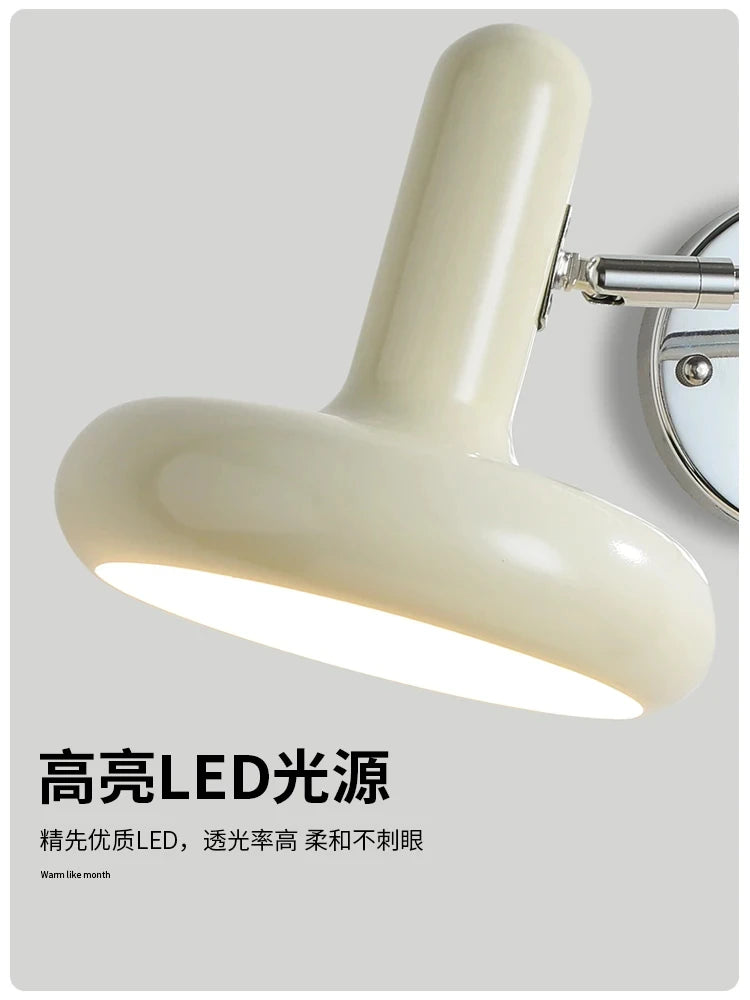 lampe murale articulée crème moderne ampoule E27 réglable hauteur bas led