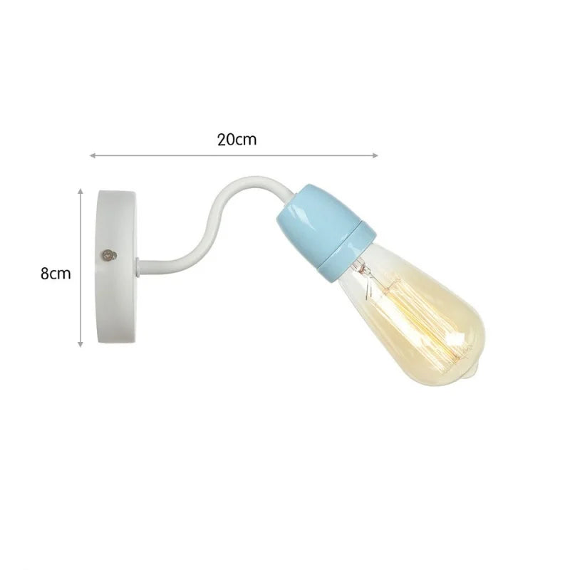 lampe murale industrielle rétro LED blanc marron vert bleu rouge gris