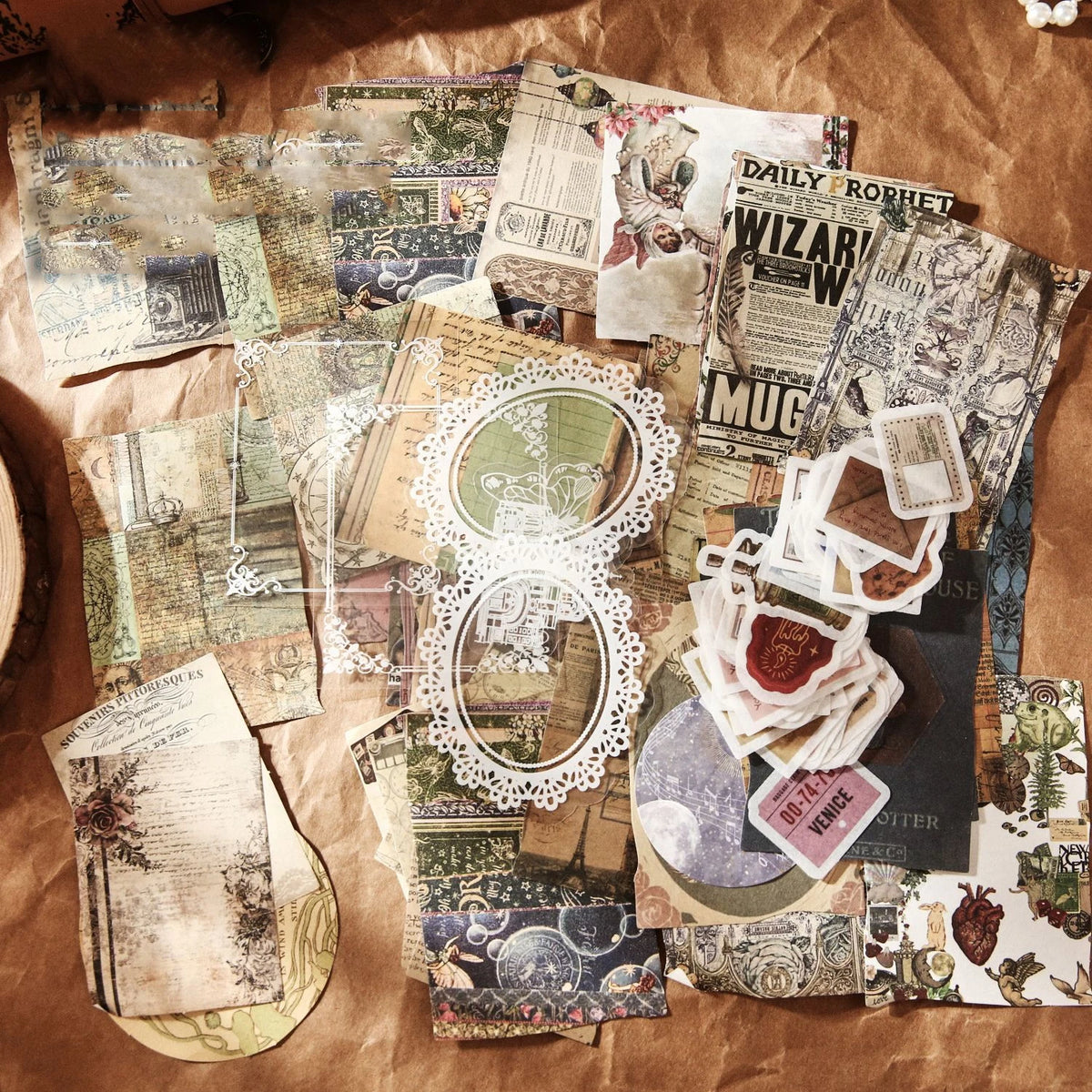 autocollants vintage multicolores cartes postales paysages portraits symboles religieux illustrations anciennes scrapbooking diy