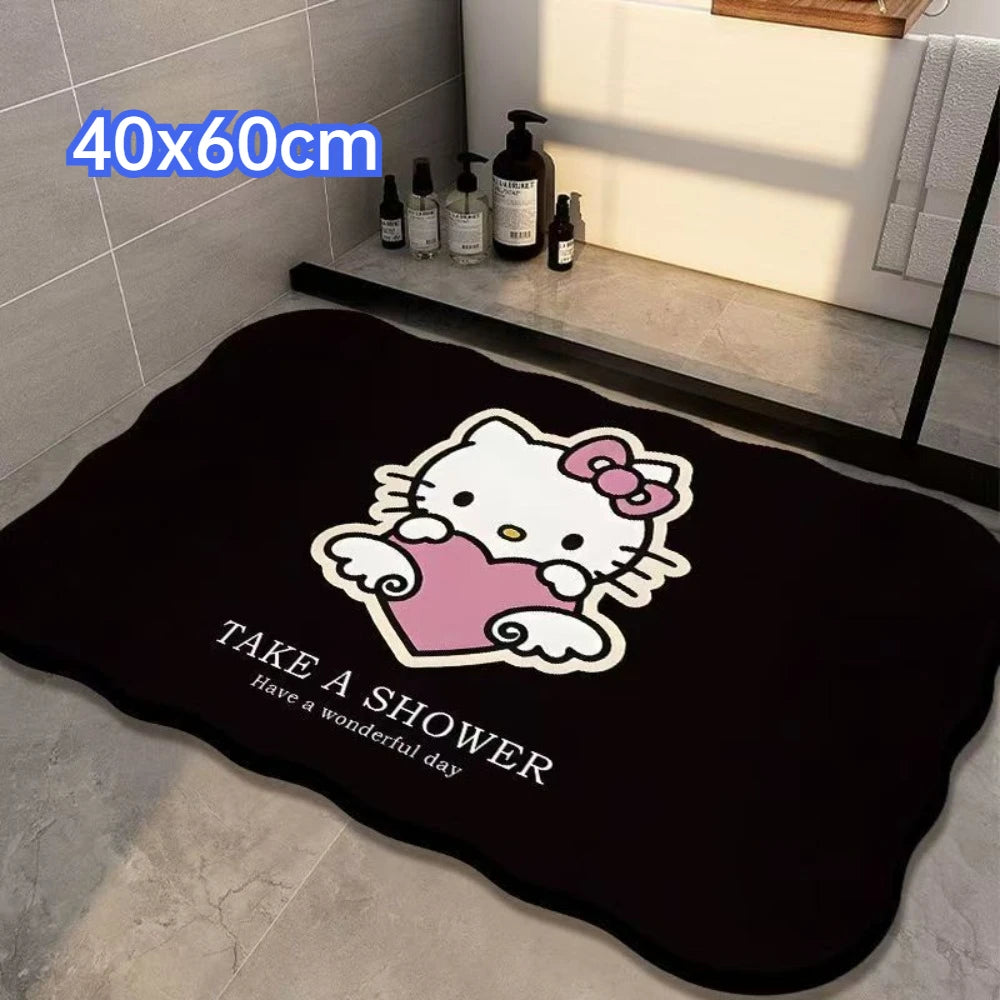 tapis bain antidérapant absorbant rapide séchage rapide motif hello kitty kawaii décoratif tapis doux