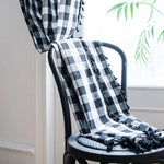 rideau noir blanc carreaux géométriques opacité classique décoration intérieure maison hospitalité polyester