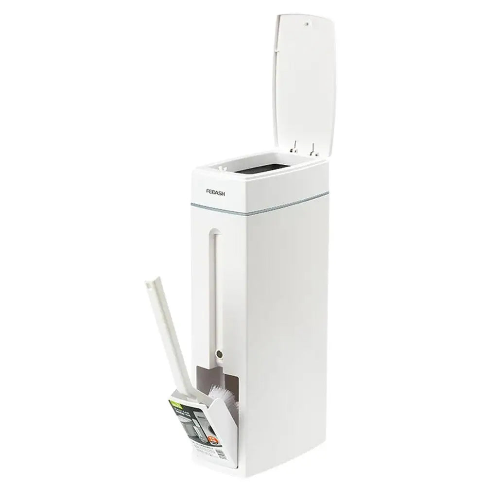 poubelle moderne salle bain brosse wc blanc déchets respectueux environnement