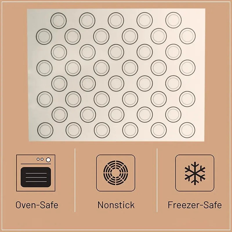 tapis cuisson silicone antiadhésif blanc cercles régulières macarons utilitaire 30cm 40cm facile nettoyer pâtisserieoutil