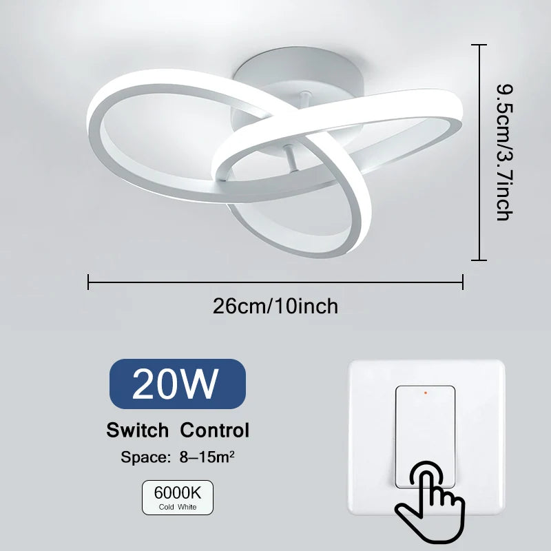 luminaire led blanc noir moderne abstrait surface éclairage quotidien couleurs interrupteur led driver