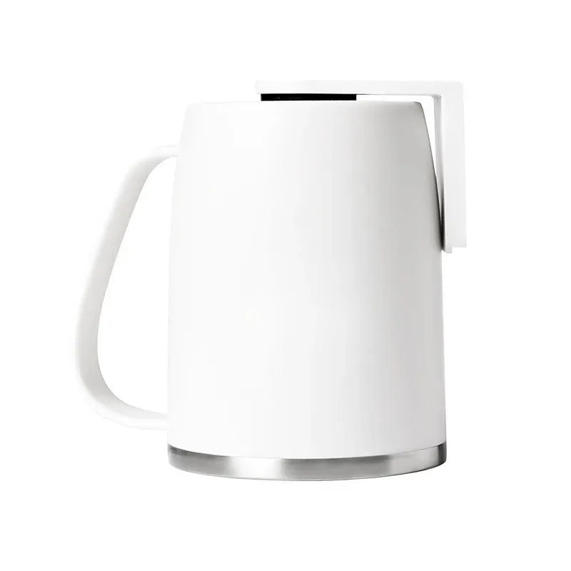 tasse fixe mur magnétique blanc gris moderne minimaliste couvercle support mural