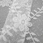 rideau blanc dentelle motifs floraux classique translucide cuisine salon decoration maison 140x60cm polyester Jacquard