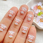 bijoux ongles animaux mignons résine cartoon grenouille rat chien singe vert bleu jaune rose