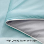couverture bleu clair gris microfibre satinée été moderne confortable twill size queen king
