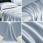 drap plat lit satin brillant effet soie glacée respirant été moderne élégant