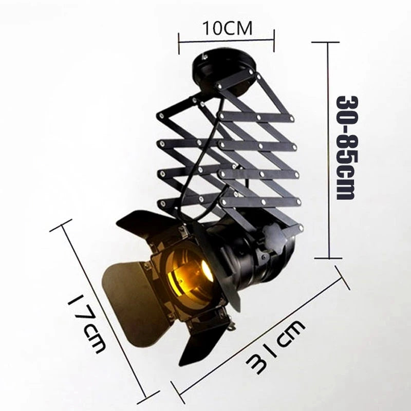 Spot lumineux moderne industriel noir structure zigzag fixation ampoule diffuseur plaque protection