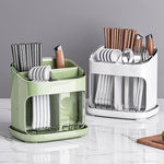organisateur vaisselle blanc vert transparent moderne cuillères fourchettes couteaux assiettes baguettes drainage