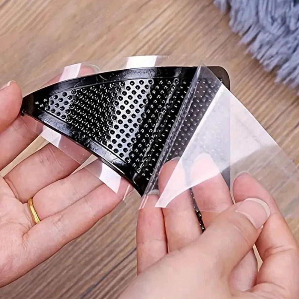protège meubles moderne adhésif perforé noir anti dérapant tapis triangulaire fixations incluses pack pièces