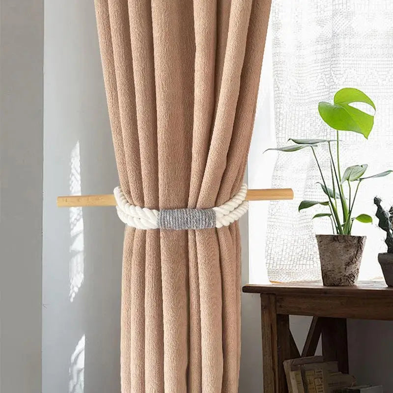 ruban fenêtre tissé blanc bois moderne décoration chambre salon rustic